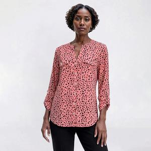 Womens Notations 3/4 Roll Tab Sleeve Dot Equipment Blouse alternate view